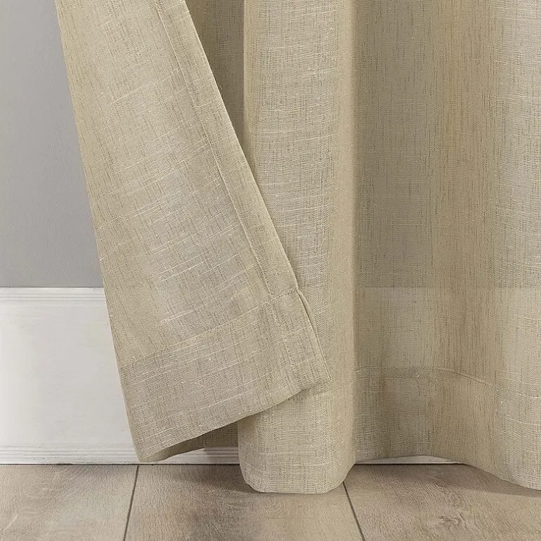 Archaeo Akari Slub Textured Linen Blend Grommet Top Sheer Single Curtain Panel