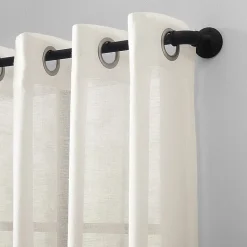 Archaeo Akari Slub Textured Linen Blend Grommet Top Sheer Single Curtain Panel