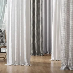 Archaeo Akari Slub Textured Linen Blend Grommet Top Sheer Single Curtain Panel