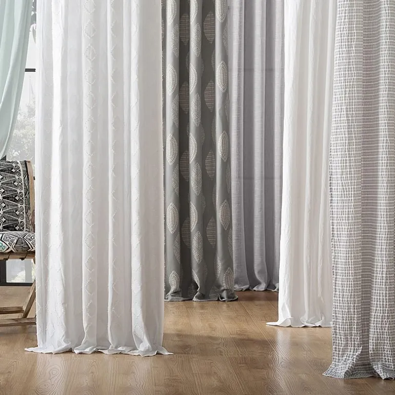Archaeo Akari Slub Textured Linen Blend Grommet Top Sheer Single Curtain Panel