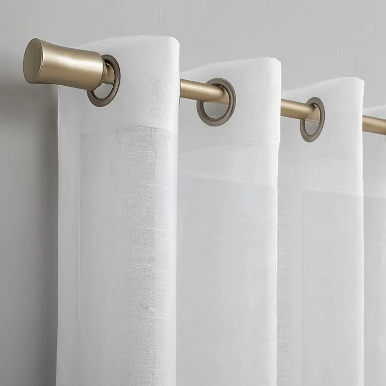 Archaeo Akari Slub Textured Linen Blend Grommet Top Sheer Single Curtain Panel