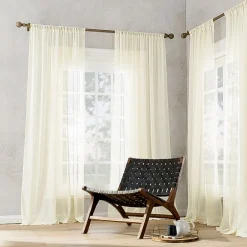 Archaeo Coralie Rod Pocket Sheer Single Curtain Panel