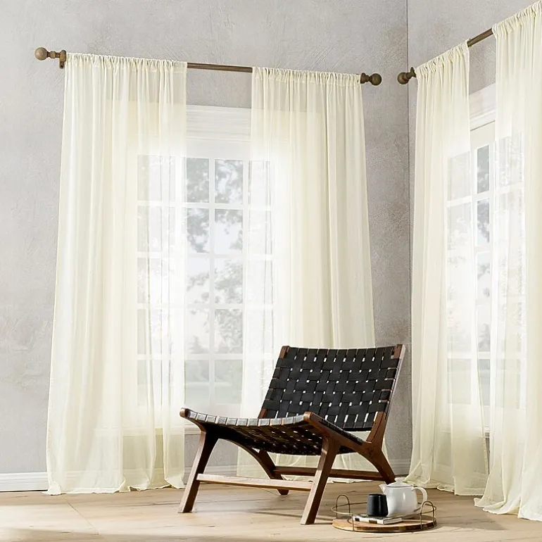 Archaeo Coralie Rod Pocket Sheer Single Curtain Panel