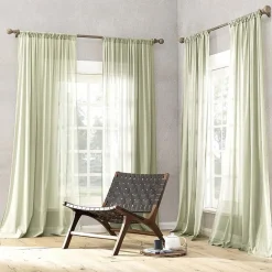 Archaeo Coralie Rod Pocket Sheer Single Curtain Panel