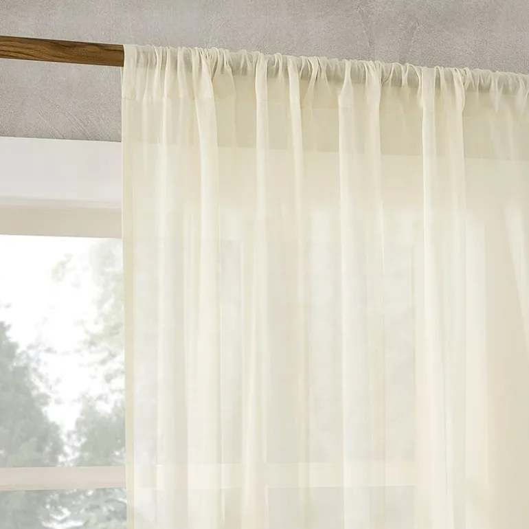 Archaeo Coralie Rod Pocket Sheer Single Curtain Panel
