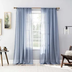 Archaeo Coralie Rod Pocket Sheer Single Curtain Panel