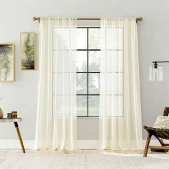 Archaeo Coralie Rod Pocket Sheer Single Curtain Panel