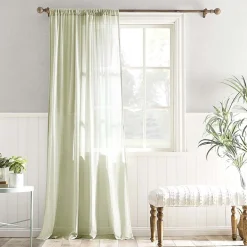 Archaeo Coralie Rod Pocket Sheer Single Curtain Panel
