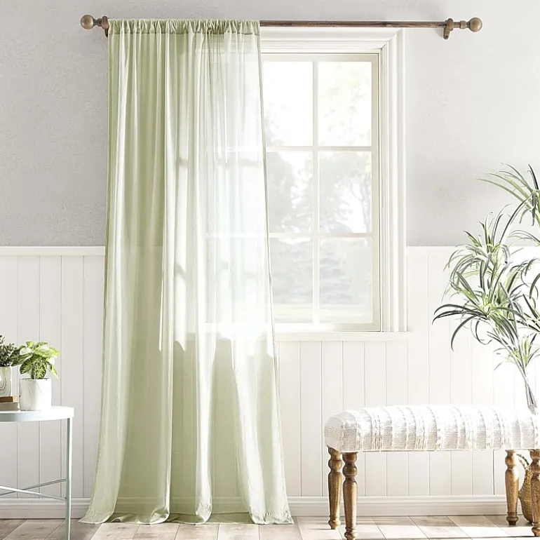 Archaeo Coralie Rod Pocket Sheer Single Curtain Panel