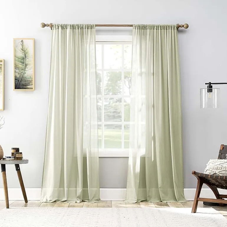 Archaeo Coralie Rod Pocket Sheer Single Curtain Panel