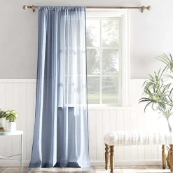 Archaeo Coralie Rod Pocket Sheer Single Curtain Panel