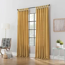 Archaeo Sarro Washed Cotton Tab Top Light-Filtering Single Curtain Panel