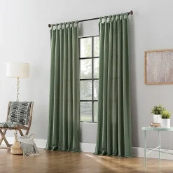 Archaeo Sarro Washed Cotton Tab Top Light-Filtering Single Curtain Panel