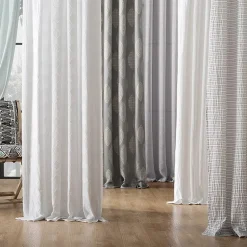 Archaeo Sarro Washed Cotton Tab Top Light-Filtering Single Curtain Panel