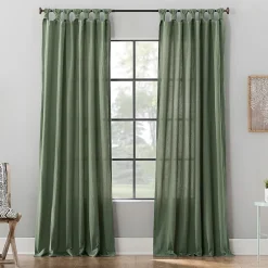 Archaeo Sarro Washed Cotton Tab Top Light-Filtering Single Curtain Panel