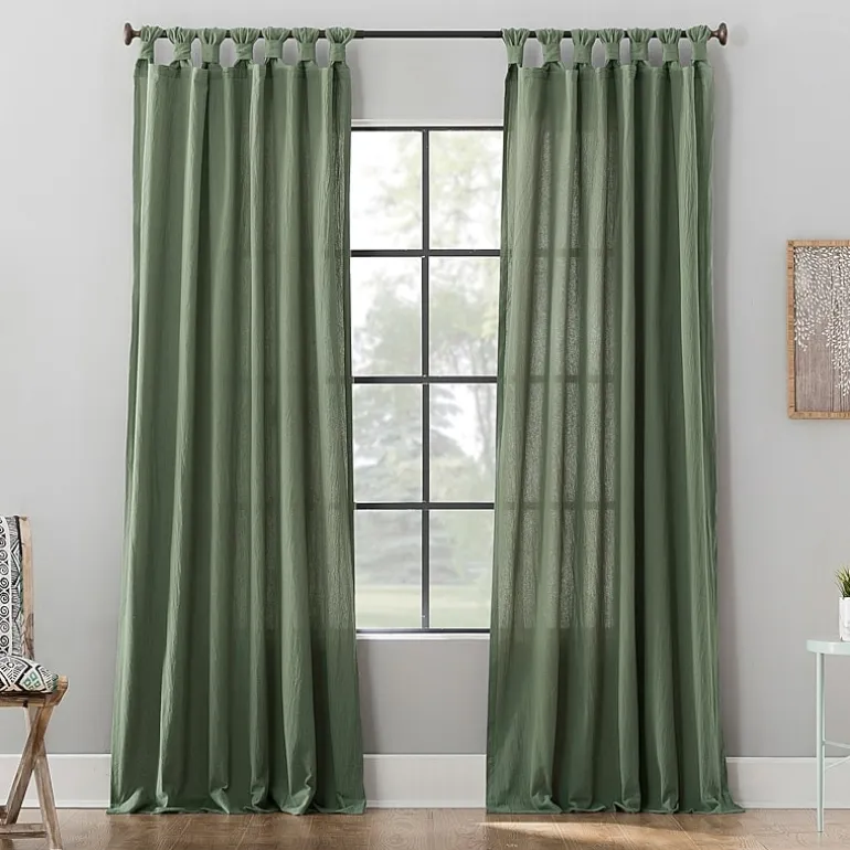 Archaeo Sarro Washed Cotton Tab Top Light-Filtering Single Curtain Panel