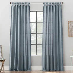 Archaeo Sarro Washed Cotton Tab Top Light-Filtering Single Curtain Panel