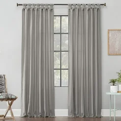 Archaeo Sarro Washed Cotton Tab Top Light-Filtering Single Curtain Panel