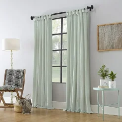 Archaeo Sarro Washed Cotton Tab Top Light-Filtering Single Curtain Panel