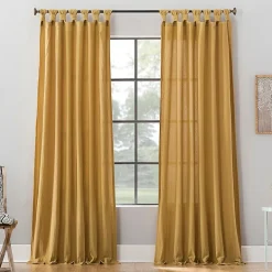 Archaeo Sarro Washed Cotton Tab Top Light-Filtering Single Curtain Panel