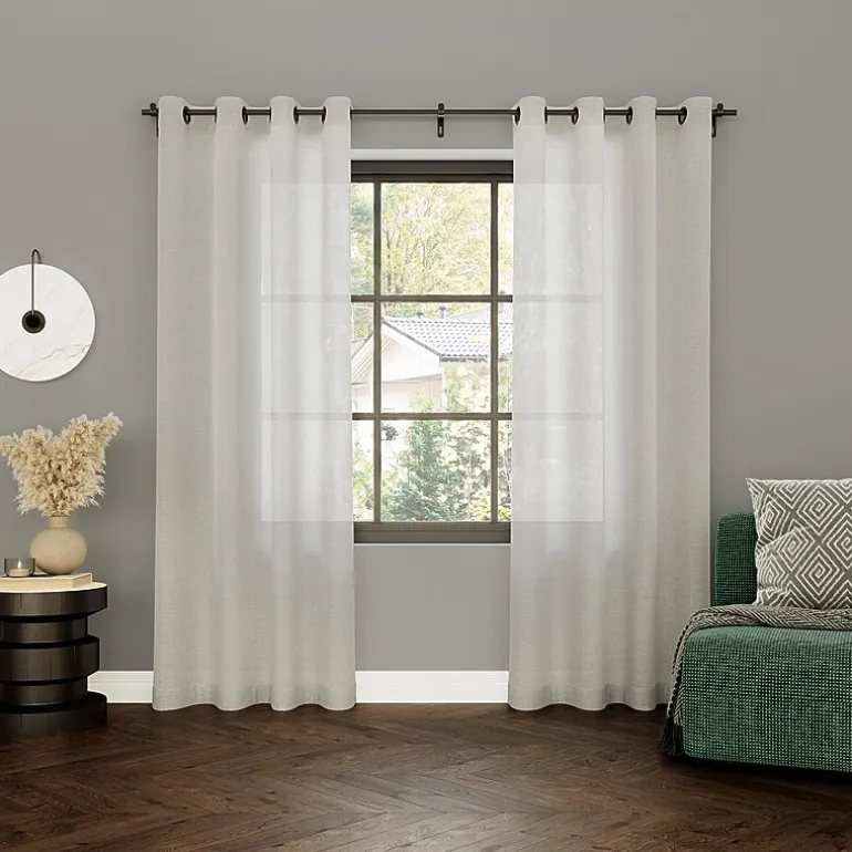 Archaeo Vail Grommet Top Sheer Single Curtain Panel