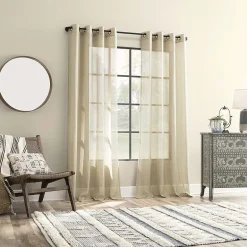 Archaeo Vail Grommet Top Sheer Single Curtain Panel