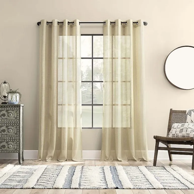 Archaeo Vail Grommet Top Sheer Single Curtain Panel