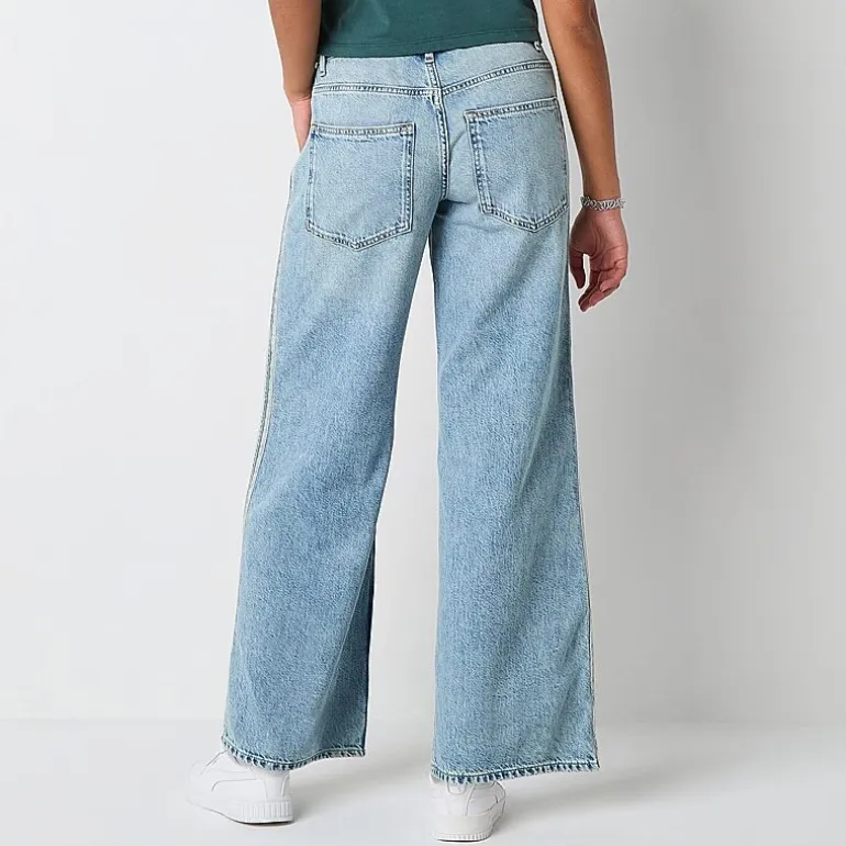 Arizona Airy Drape Womens Juniors Short Mid Rise Baggy Fit Jean
