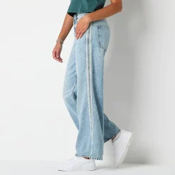 Arizona Airy Drape Womens Juniors Short Mid Rise Baggy Fit Jean