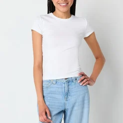 Arizona Baby Womens Juniors Crew Neck Short Sleeve T-Shirt