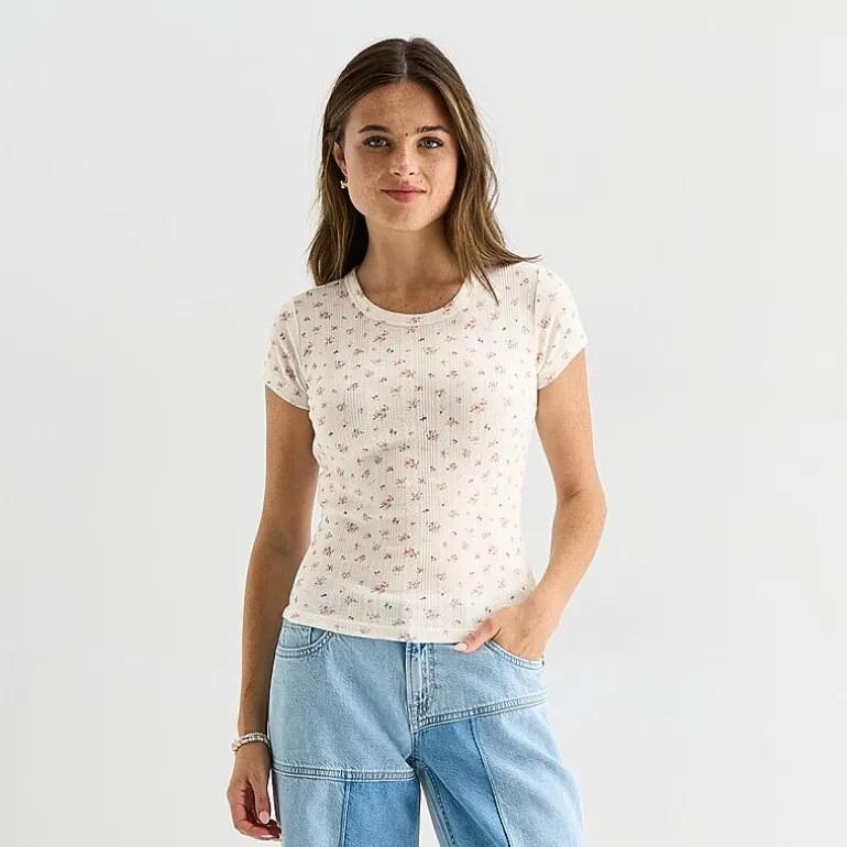 Arizona Baby Womens Juniors Crew Neck Short Sleeve T-Shirt