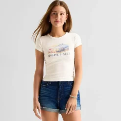 Arizona Baby Womens Juniors Crew Neck Short Sleeve T-Shirt