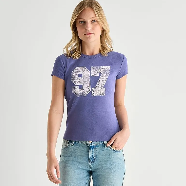 Arizona Baby Womens Juniors Crew Neck Short Sleeve T-Shirt