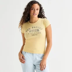 Arizona Baby Womens Juniors Crew Neck Short Sleeve T-Shirt