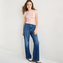 Arizona Baby Womens Juniors Crew Neck Short Sleeve T-Shirt