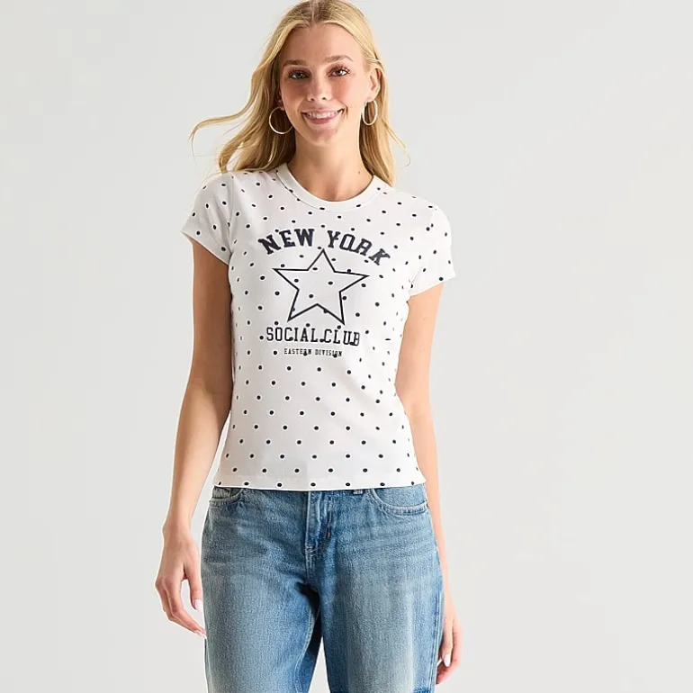 Arizona Baby Womens Juniors Crew Neck Short Sleeve T-Shirt