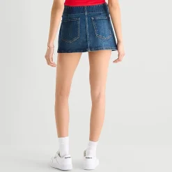 Arizona Belted Womens Juniors Low Rise Mini Denim Skirt