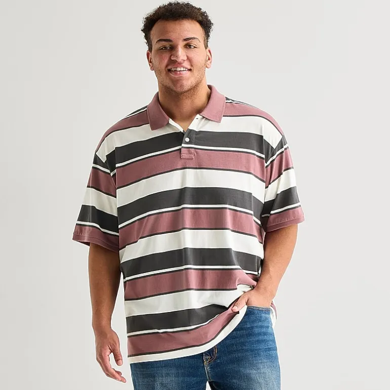 Arizona Big and Tall Mens Boxy Fit Short Sleeve Polo Shirt