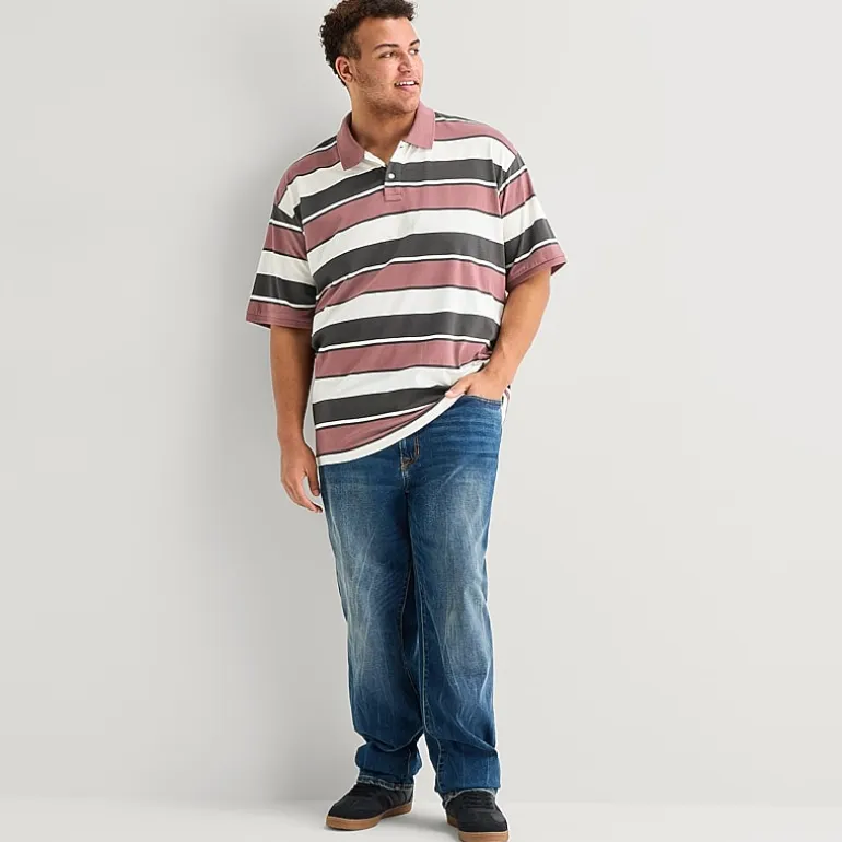 Arizona Big and Tall Mens Boxy Fit Short Sleeve Polo Shirt