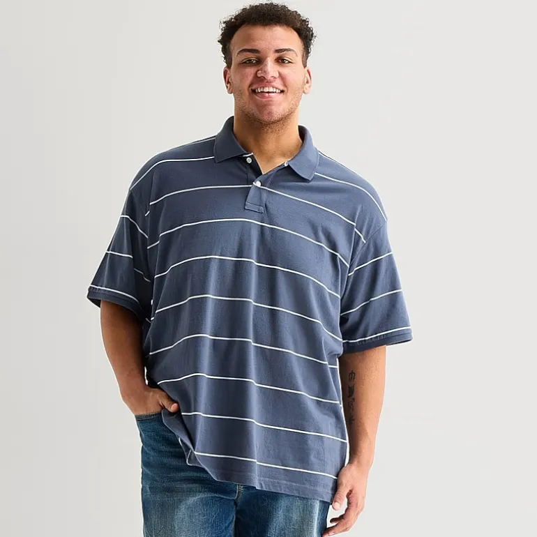 Arizona Big and Tall Mens Boxy Fit Short Sleeve Polo Shirt