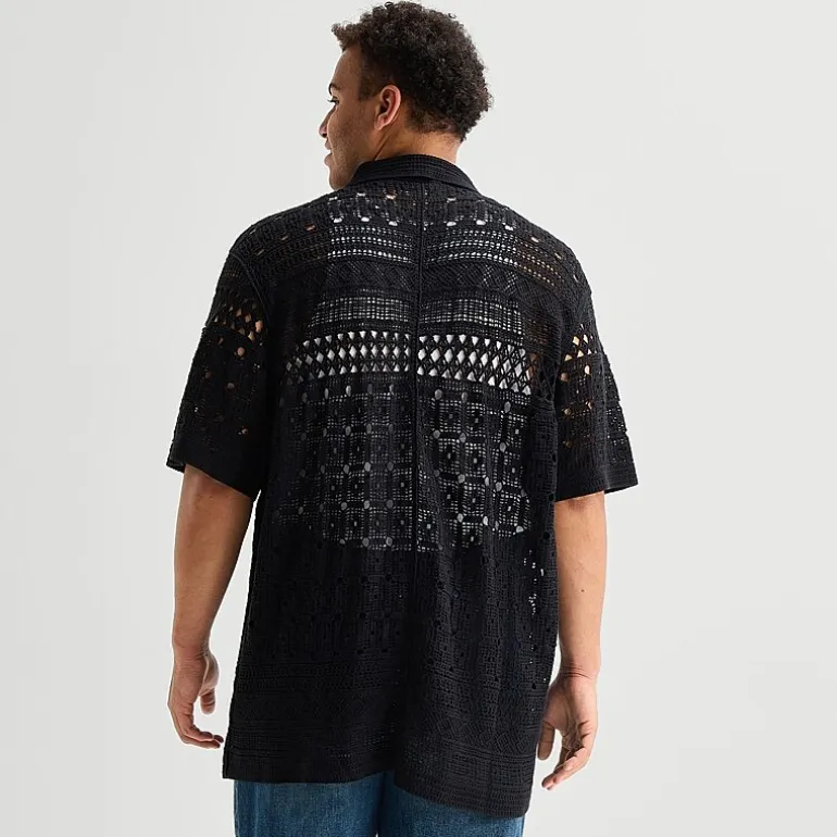 Arizona Big and Tall Mens Crew Neck Short Sleeve Polo Sweater
