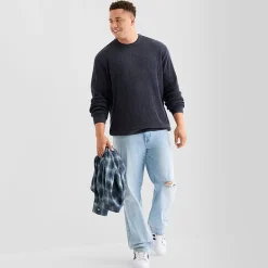 Arizona Big and Tall Mens Crew Neck Long Sleeve Pullover Sweater