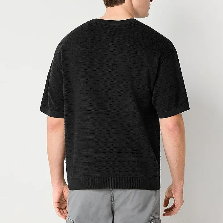 Arizona Big and Tall Mens Crew Neck Short Sleeve Pullover Sweater
