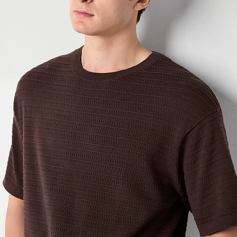 Arizona Big and Tall Mens Crew Neck Short Sleeve Pullover Sweater