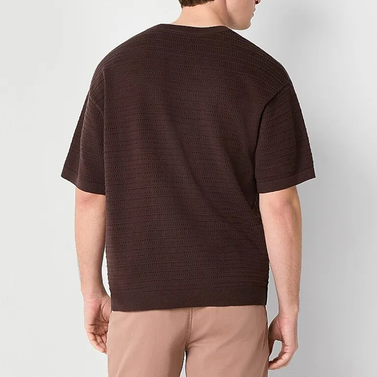 Arizona Big and Tall Mens Crew Neck Short Sleeve Pullover Sweater