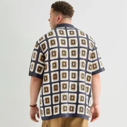 Arizona Big and Tall Mens Short Sleeve Button Polo Sweater