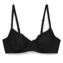 Arizona Body Cotton with Lace Unlined Balconette Bra