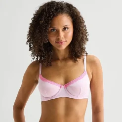 Arizona Body Cotton with Lace Unlined Balconette Bra