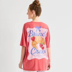 Arizona Body Womens Crew Neck Short Sleeve Juniors Pajama Top