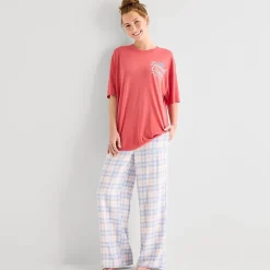 Arizona Body Womens Crew Neck Short Sleeve Juniors Pajama Top